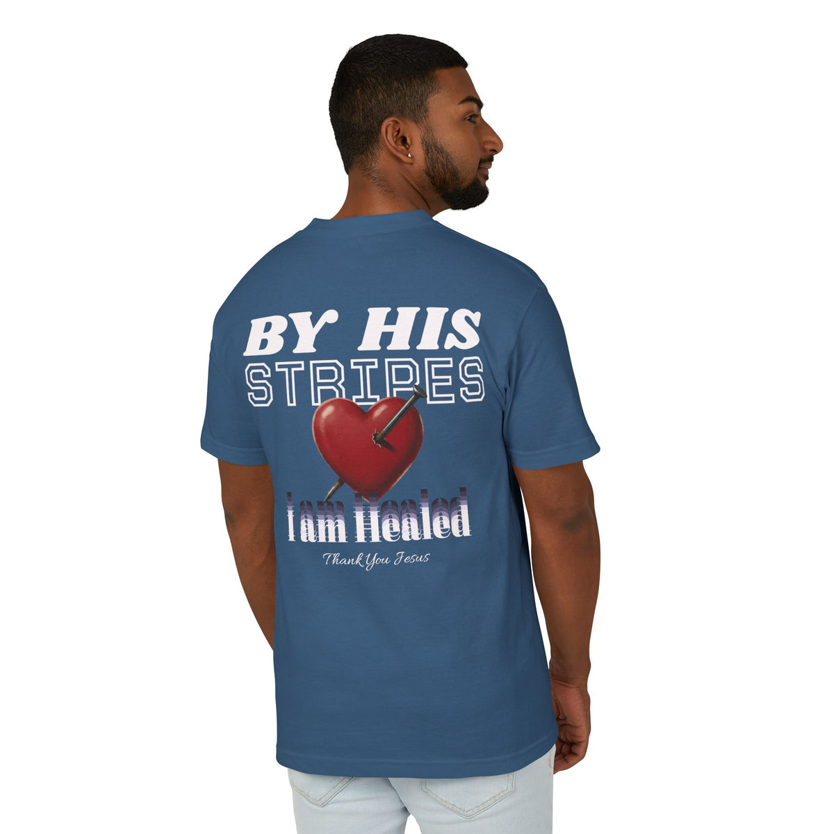 "By His Stripes" Unisex Heavyweight T-Shirt