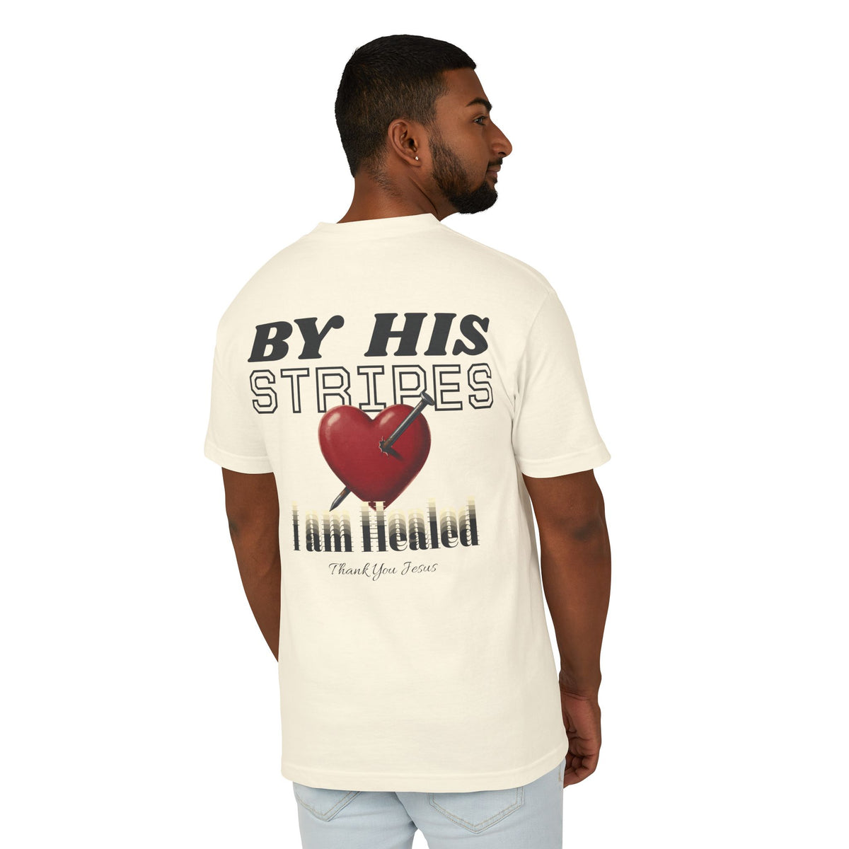 "By His Stripes" Unisex Heavyweight T-Shirt