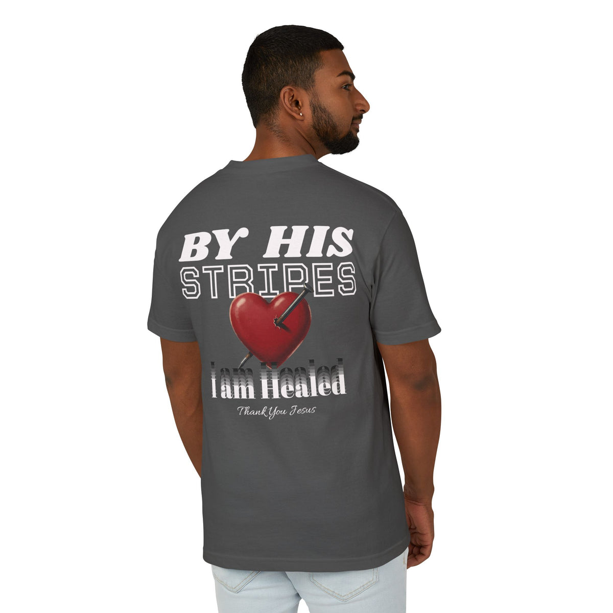 "By His Stripes" Unisex Heavyweight T-Shirt